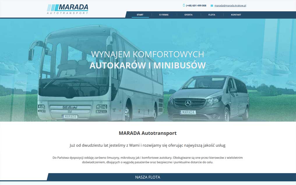 Strona internetowa dla firmy transportowej
