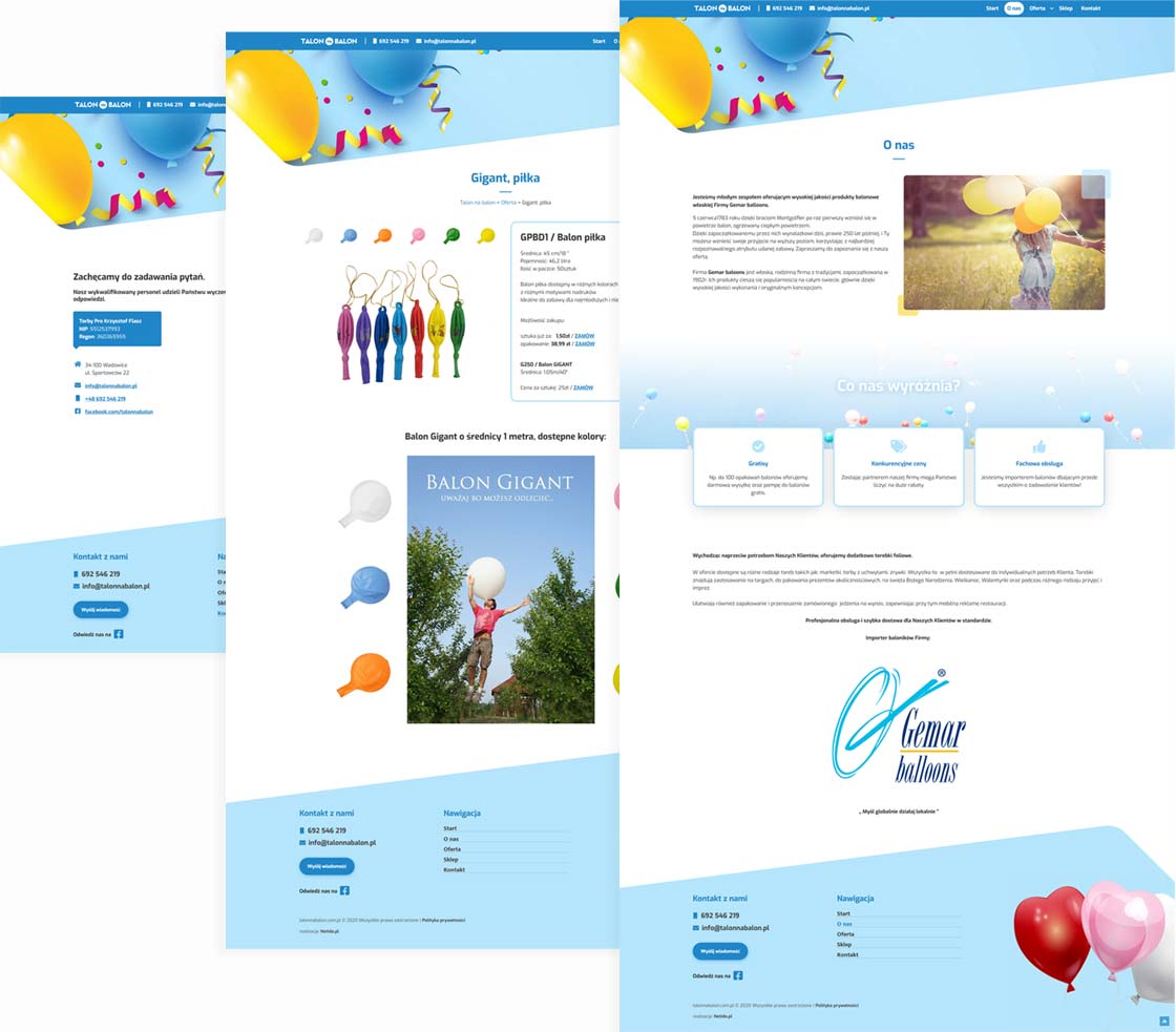 Witryna internetowa balony reklamowe