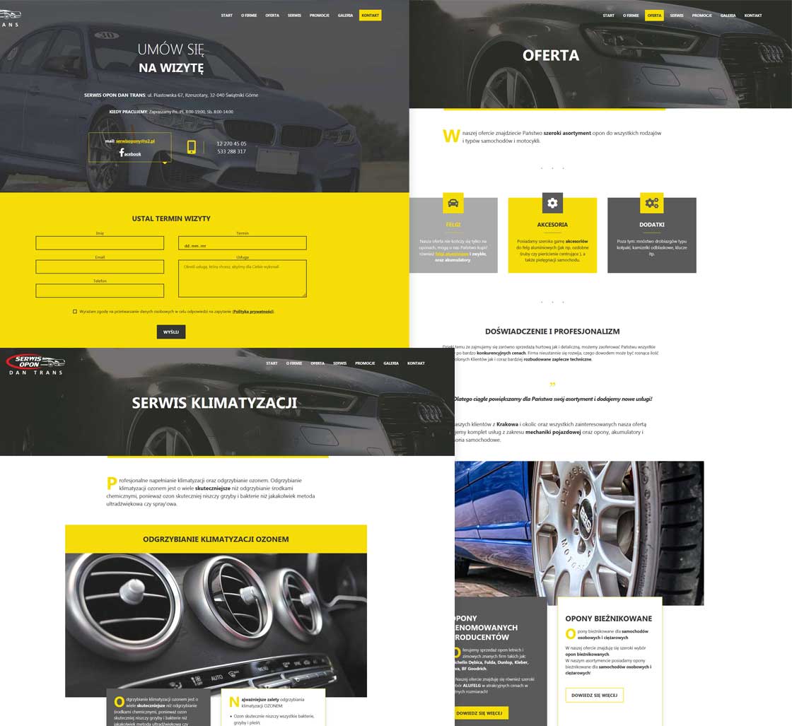 Witryna internetowa serwisu samochodowego
