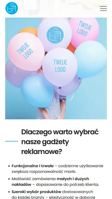 Mobilna strona www producenta toreb reklamowych